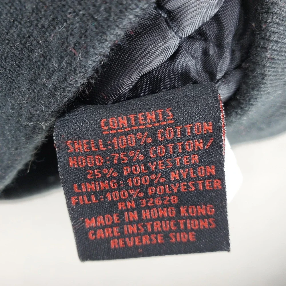 Snap-On Tools Jacket Men's XXL Black Quilt Lined Hooded Coat Canvas 2003 RAPatch